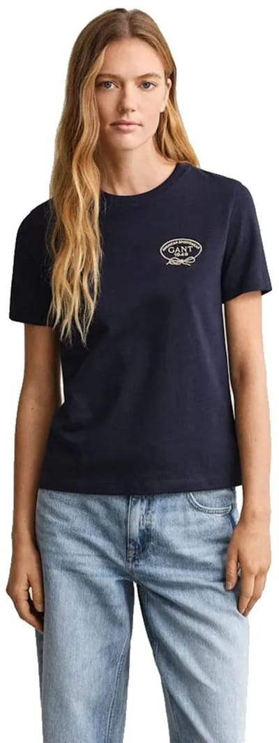 Gant 4201443 T-shirt Met Korte Mouwen Blauw XS Vrouw