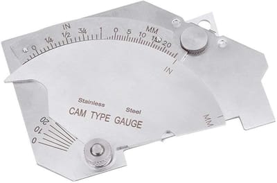Dailygoods- Lasmeetgereedschap met roestvrij staal - Lasmeter - Inspectie van gelaste oppervlakken - Meetbereidingshoek tot 60 graden - Lineaire metingen tot 50 mm - Duurzaam en slijtvast
