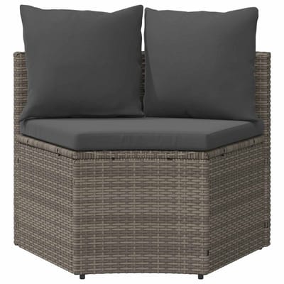 vidaXL - Bankstel - 2 - st - Grijs - Massief - Acaciahout - en - Poly - Ratten