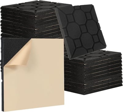 Akoestisch Schuim - Geluidsisolatie Platen - Geluidsverbetering Ruimte - Zelfklevende Installatie - 24 stuks 30x30cm - Zwart