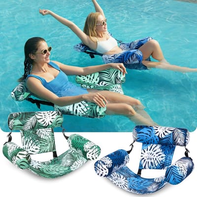 Opblaasbare zwembaddrijfstoelen voor volwassenen, 2 stuks drijvende loungestoelen, opblaasbare zwembadartikelen voor volwassenen, opblaasbare stoel voor feest, zomer, water, strand