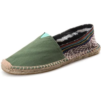 Heren Espadrilles Heren Patchwork Slip on Zomerschoenen Heren Loafers Ademend Canvas Herenschoenen Jute Gewikkeld Damesschoenen Unisex 40 black