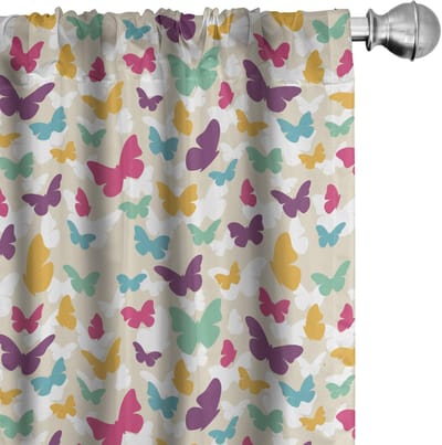 ABAKUHAUS Vlinder Voorhangen – 2x75x175 cm – Microvezel, halfdonker, Meerdere kleuren
