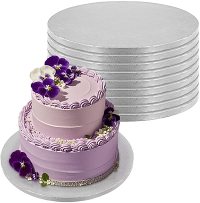 JHUBERS- Taartbord 30 cm - 10 Stuks - Herbruikbare Taartplaten - Zilveren Onderlegger - Taartbodem - Stabiele Basis - Taartonderlegger
