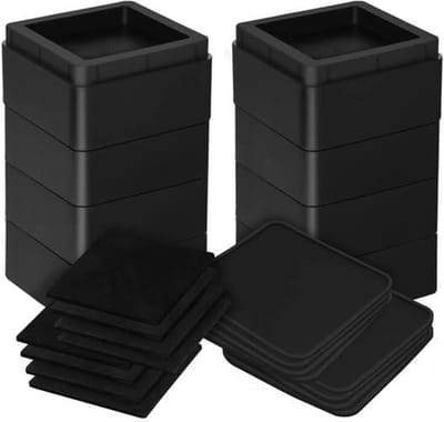 Meubelverhoger Set - Stoelverhogers - Bedklossen - Tafelverhogers - 7,6, 15,2 cm - Max. 567 kg - Modern Zwart Design