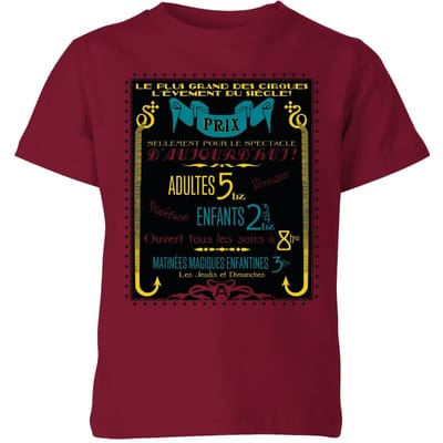 Fantastic Beasts Les Plus Grand Des Cirques kinder t-shirt - Wijnrood - 98/104 (3-4 jaar)