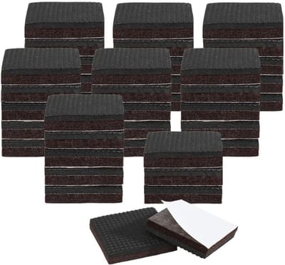 Meubelvilt Pads - Vloerbeschermers - Meubels Beschermen - Zelfklevend Antislip - Vierkant 40 Stuks - Bruin