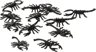 Atosa Decoratie insecten figuren - Schorpioenen - set 24x stuks - kunststof - 7 cm - zwart - nep/namaak - Halloween beestjes