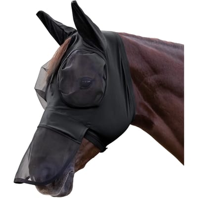 Waldhausen - Vliegenmasker Puck met Neusbescherming - Zwart - Pony