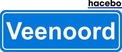 Hacebo - Plaatsnaam Sticker - 29x10 CM - Veenoord sticker - Verkeersborden sticker - grappige cadeaus - Veenoord
