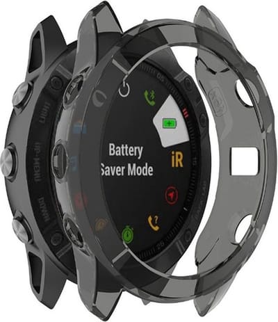 Beschermende watch case - hoesje - geschikt voor Garmin Fenix 6 - zwart