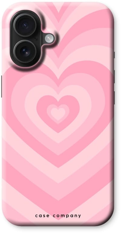 Case Company® - Hoesje geschikt voor iPhone 16 hoesje - Hart Roos - Tough Case - Maximale Bescherming alle Kanten en Schermrand