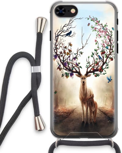 Case Company® - Hoesje met koord geschikt voor iPhone 7 hoesje met Koord - Seasons Change - Telefoonhoesje met Zwart Koord - Bescherming aan alle Kanten en Over de Schermrand
