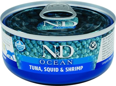 N&D Ocean natvoeding voor de kat Tonijn met Inktvis 70 gr. - per 24 stuks