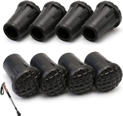 8 Stuks Rubberschoenjes voor Wandelstokken - Anti-slip Buffers voor Asfalt en Outdoor Activiteiten, Vervangingsonderdelen 31x22mm