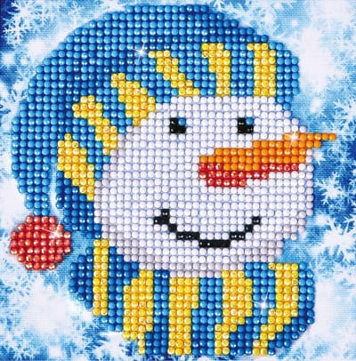 DIAMOND DOTZ DD2.034, Originele 5D Diamond Painting Set, Snowman Cap, Knutselpakket met 1491 Ronde Steentjes, Dotz voor Volwassenen, Hobbypakket ca. 13.5x13.5 cm voor Kinderen Vanaf 8 Jaar
