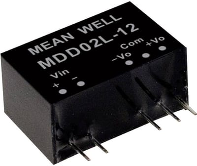 MW Mean Well MDD02N-15 DC/DC-convertermodule 67 mA 2 W Aantal uitgangen: 2 x Inhoud 1 stuk(s)