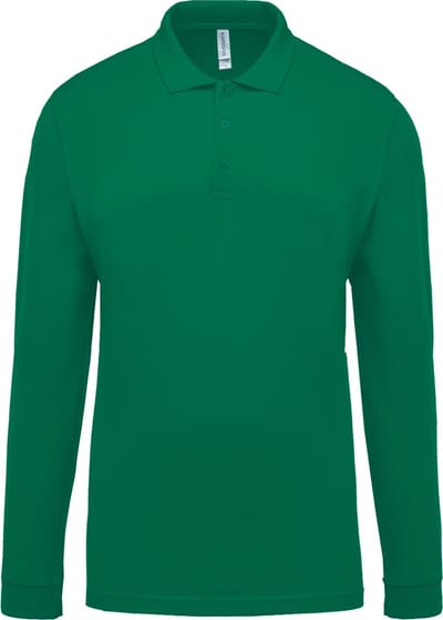 Kariban Piqué-herenpolo lange mouwen K256 - Kelly Green - S