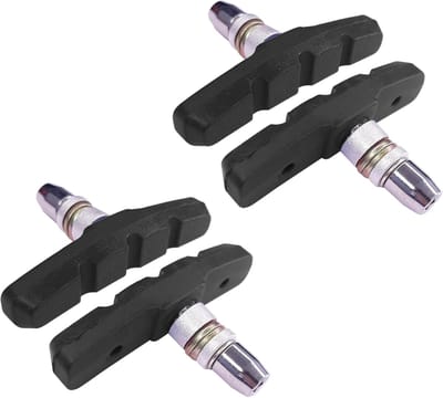 V-Brake Remblokken voor Fiets 60 mm, 2 paar (4 stuks), Compatibel met Shimano Tektro Avid Sram, voor Aluminium Velgen - Mountainbike, Stadsfiets, Citybike - Symmetrisch, Inclusief Bevestigingsschroeven