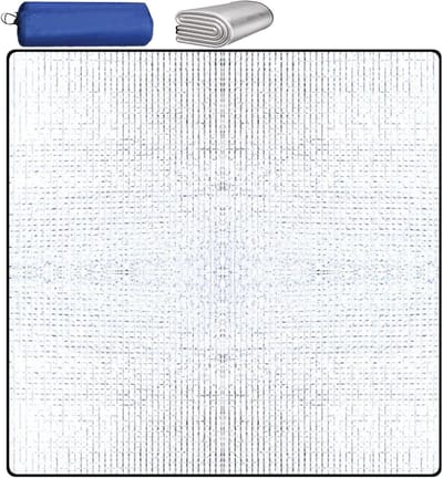 SnelShoppen - 200 x 200 cm Aluminium Isolatiemat - Opvouwbare Campingmat - Thermomat voor Camping, Strand, Wandelen - Zilver - Ideaal als Yogamat