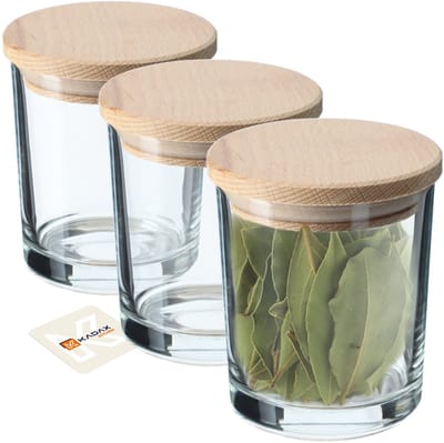 KADAX Glazen schaaltjes, snackschalen van transparant glas, dipschalen van hoogwaardig glas, serveerschalen voor noten, ijs, dips, desserts en olijven (3 x 245 ml, rond met deksel)