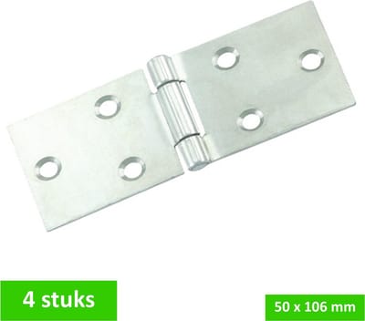 TQ4U klepscharnier | 50 x 106 mm | vaste pen | verzinkt | 4 STUKS