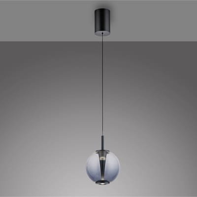 LED hanglamp PURE Infinity, grijs/rookgrijs, Ø 18 cm, CCT