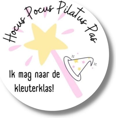 20 x Traktatiestickers Hocus Pocus Toveren - Afscheid Peuterspeelzaal Kinderdagverblijf Basisschool - Kleuterklas | Roze Sluitsticker | Wensetiket - Cadeausticker - Kinder Traktatie