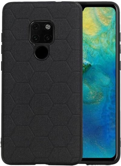 Hexagon Hard Case - Telefoonhoesje - Backcover Hoesje - achterkant hoesje - Geschikt voor Huawei Mate 20 - Zwart