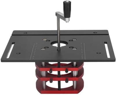 Dailygoody - Router Lift - Handmatig hefsysteem - Stabiel en nauwkeurig - Zwart - Router tafelzaag inzetbasisplaat - Geschikt voor trimmachine - 240x2