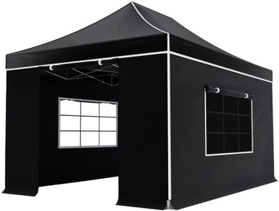 Easy up 3x4,5m zwart luxe partytent opvouwbaar