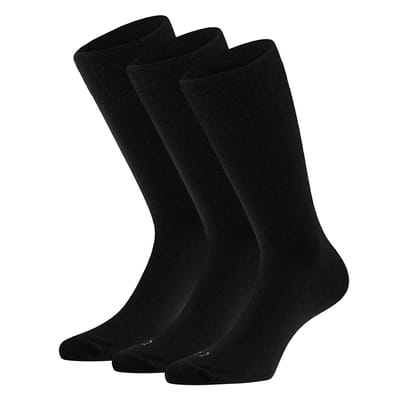 Apollo - Merino Wolllen sokken - Unisex - Antipress - 3-Pak - Zwart - Maat 39/42 - Diabetes sokken - Sokken zonder elastiek - Naadloze sokken