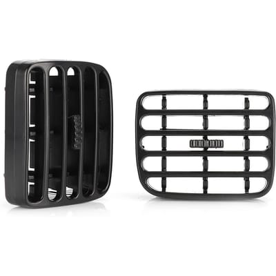 2 stuks Centrale Bediening Luchtrooster Mesh Grill Ventilatie Uitlaatrooster Past voor Renault THALIA I    CLIO II black