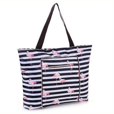 Livano Strandtas - Ibiza - Tas - Tote Bag - Shopper - Met Rits - Flamingo