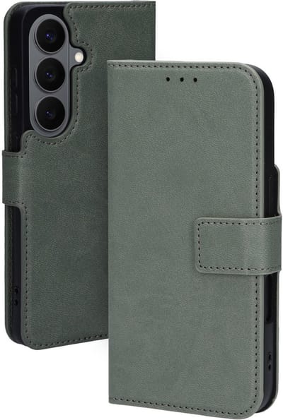 Mobiparts hoesje geschikt voor Samsung Galaxy S26 - Wallet/Boekhoesje - Eco Leer - Magneet Sluiting - Opberg vakken - Groen