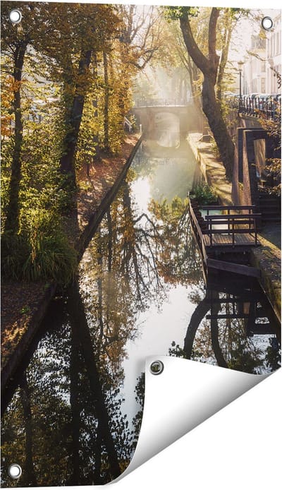 Gards Tuinposter Nieuwe Gracht in Utrecht - 40x60 cm - Tuindoek - Tuindecoratie - Wanddecoratie buiten - Tuinschilderij