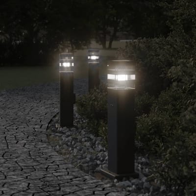 vidaXL Buitenvloerlampen 3 st met stopcontact 50 cm aluminium zwart