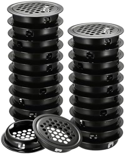 50 stuks Ventilatierooster RVS 35 mm Rond - Zwart - Afdekrooster voor Meubels, Kasten, Keuken, Slaapkamer, Kantoor