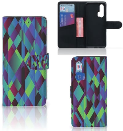 Honor 20 Pro Book Case Abstract Green Blue