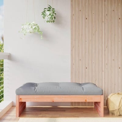Houten Voetenbank - Terras Poef - Buiten Ontspannen - Massief Douglas Hout - 120x80 cm - Natuurlijk