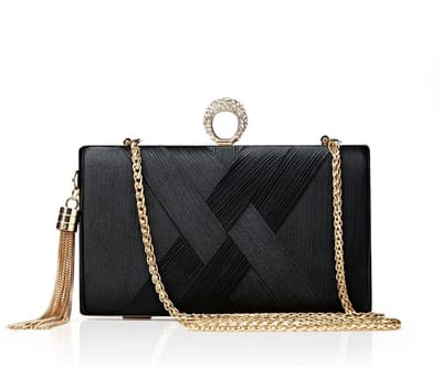 Dailygoody - Clutch Portemonnee - Avondtas met Kwastjes - Ideaal voor Bruid - 7,5 inch - Feesttas voor Dames - Perfect voor Bruiloft - Luxe Satijn