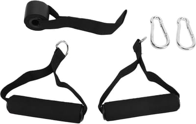 Fitnesshandvatten - Kabelgrepen Krachttraining - Thuis Trainen - Ergonomisch Comfort - 15 x 14 x 6 cm - Zwart