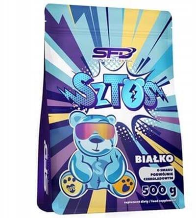 SFD | Sztos ewit | protein | 500 g | eiwitconcentraat | spieren | regeneratie | energie | witte chocolade met aardbei | 500 g