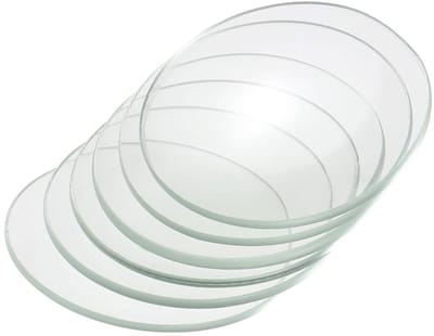 50mm Diameter Horlogeglas, 6 Stuks Cupdeksel met Gladde Randen en Geveilde Boog voor Laboratoriumgebruik, Transparant