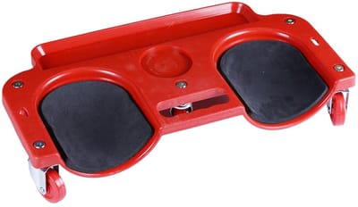 Rolkniescherm - Kniekruk Werkkruk - Monteren en Repareren - Met Gereedschapshouder - 51 x 26 x 7.5 cm - Rood