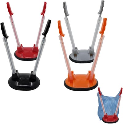 Dailygoods- Baggy-rek Verstelbaar - Plastic Tassenstandaard - Vrieskast Houder - 4 Stuks - Rubber Voet - Lichtgewicht en Sterk - Zakkenhouder