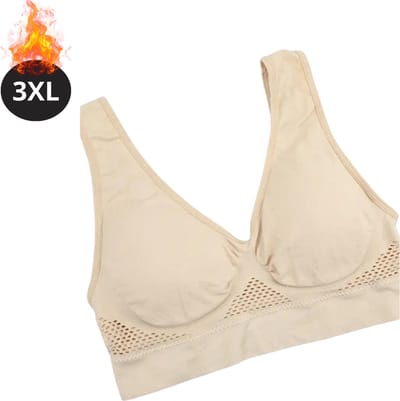 Bovista BH Zonder Beugel - Zonder Bandjes - Push-up Bh's - Comfort Beha - Comfortabel - Sterk - Plus Size - Beige - Maat 3XL