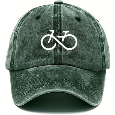 Casquette de Baseball Imprimée Vélo Vintage avec Design Géométrique Blanc pour la Course à Pied, la Randonnée et le Style Urbain Décontracté Adjustable black