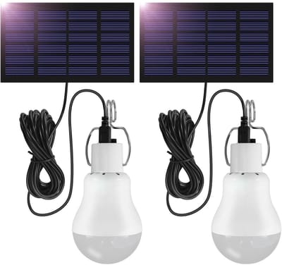EXCITAT 2 stuks - Lampen - Buitenverlichting - Zonne-energielampen - met kabel - Herbruikbaar - Geschikt voor vissen, kamperen, noodgevallen, tuin