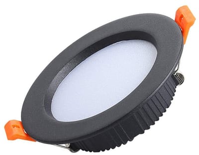 LED inbouw plafondlamp - LED downlight - Energiebesparende inbouw retrofit downlight - Plafondpaneellamp - Geschikt voor slaapkamer, woonkamer, gang - Aluminium downlight - Ultradunne lamp - Geschikt voor huis, kantoor - Zwart - 7w